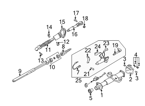 2005 GMC Sierra 1500 Steering Shaft Assembly Diagram for 26090770