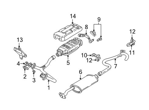 1999 GMC Sonoma Exhaust Components Diagram 3 - Thumbnail