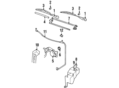 1999 Buick LeSabre Wiper & Washer Components Diagram