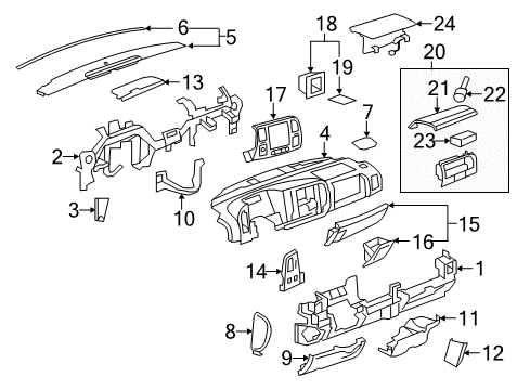 2008 Chevy Silverado 3500 HD Instrument Panel Diagram 2 - Thumbnail