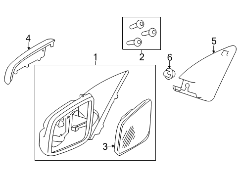 2017 Chevy Caprice Mirror,Outside Rear View Diagram for 92260413