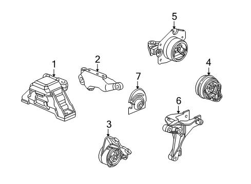 2003 Saturn Ion Bracket,Trans Rear Mount Diagram for 22711812