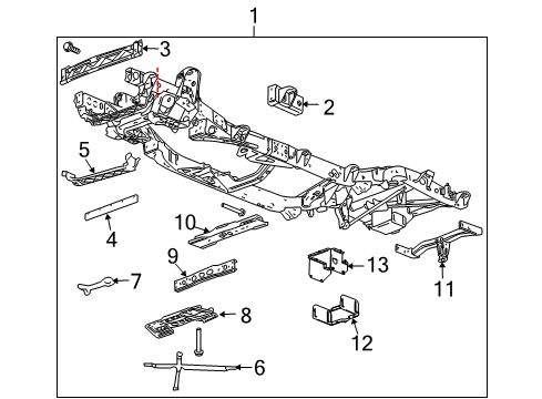 2003 Chevy SSR Crossmember,Steering Gear Diagram for 15085421