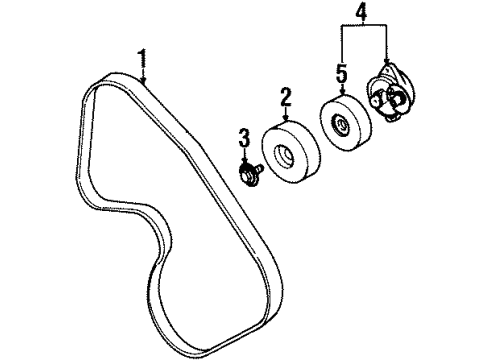 1998 Saturn SC2 Belt, W/Pump & P/S Pump Diagram for 21008367