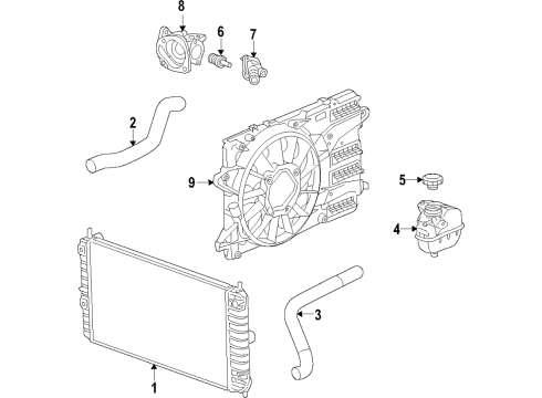 2017 Chevy Malibu Cooling System, Radiator, Water Pump, Cooling Fan Diagram 7 - Thumbnail