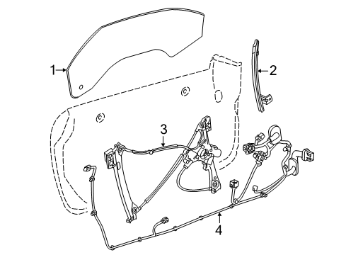 2011 Cadillac CTS Window, Front Side Door Diagram for 25780453