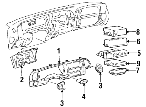 1999 Cadillac Escalade Instruments & Gauges Diagram