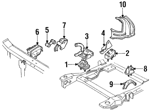 1993 Buick Regal Engine & Trans Mounting Diagram 2 - Thumbnail