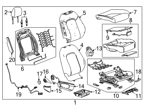 2022 Buick Encore COVER ASM-F/SEAT CUSH OTR FIN *BLACK Diagram for 95078216