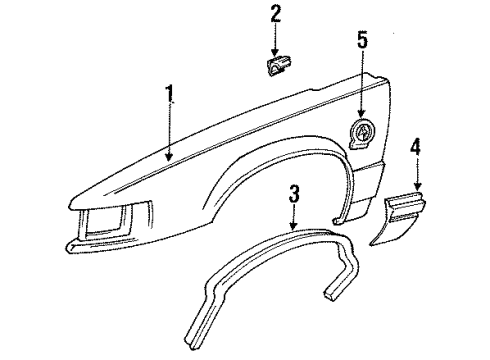 1996 Buick Park Avenue Front Fender Emblem Assembly Diagram for 25630931