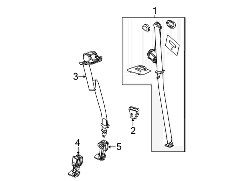 2023 GMC Yukon XL Seat Belt - Body & Hardware Diagram 3 - Thumbnail