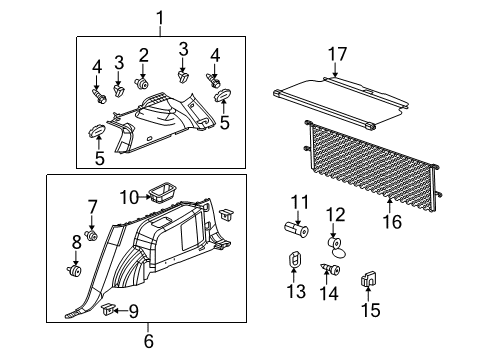 2012 Chevy Equinox Interior Trim - Quarter Panels Diagram