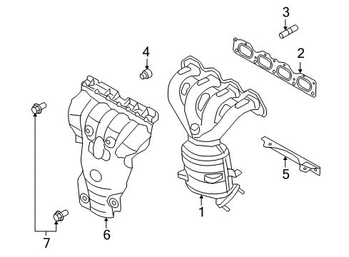 2008 Saturn Astra Exhaust Manifold (W/3Way Catalytic Converter) Diagram for 55564187