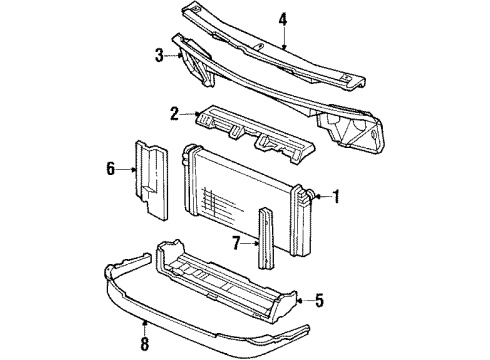 1988 Oldsmobile Delta 88 Radiator & Components Diagram