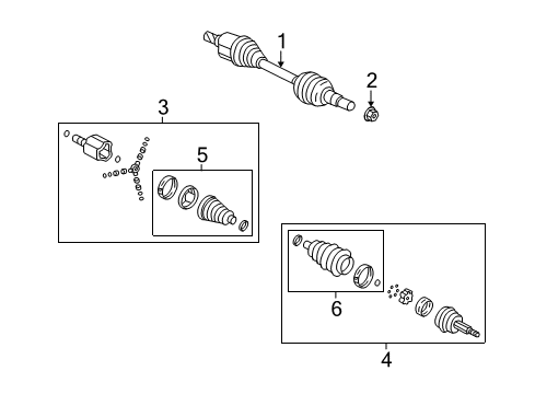 2009 Saturn Vue Axle Shaft & Joints - Front Diagram