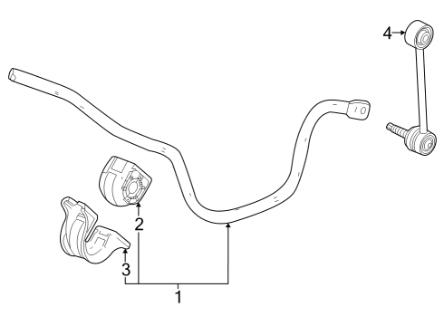 2024 Cadillac LYRIQ Stabilizer Bar & Components - Rear Diagram