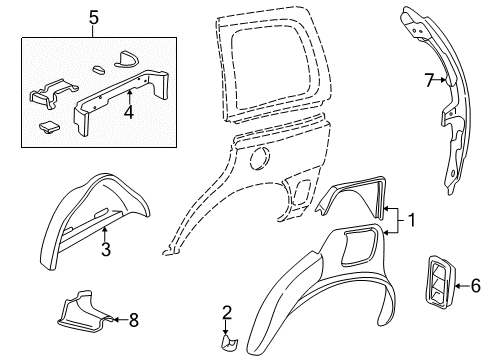 2003 Pontiac Montana Inner Structure - Side Panel Diagram 1 - Thumbnail