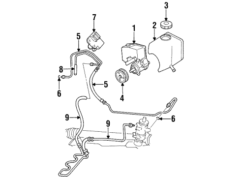 1999 Chevy Monte Carlo P/S Pump & Hoses, Steering Gear & Linkage Diagram