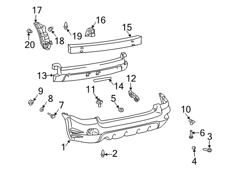 2003 Pontiac Vibe Rear Bumper Diagram