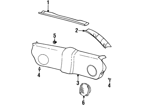 2001 Saturn SW2 Interior Trim - Lift Gate Diagram