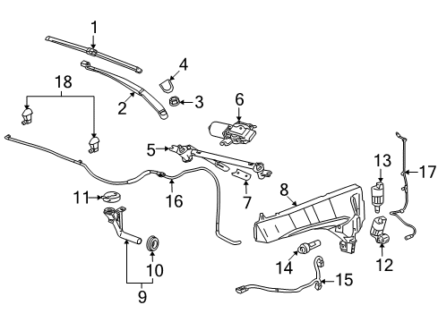 2011 Cadillac SRX Hose, Windshield Washer Solvent Container Diagram for 15949226