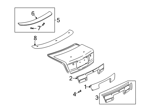 2001 Saturn L100 Plate Asm,Rear Compartment Lid Name Diagram for 22697627