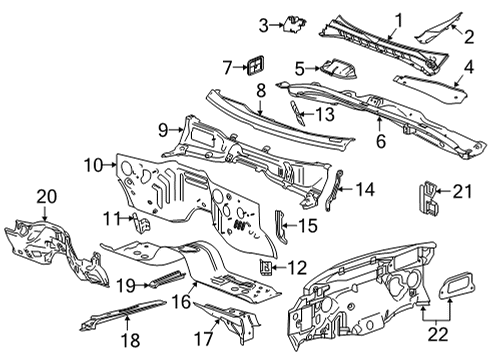 2020 Chevy Silverado 2500 HD Cab Cowl Diagram 3 - Thumbnail