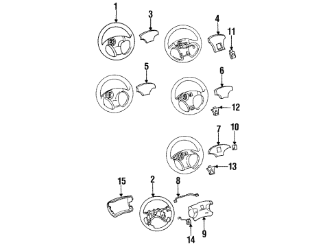 1995 Saturn SL2 Steering Column, Steering Wheel Diagram 3 - Thumbnail