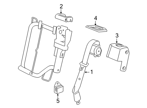 2008 GMC Yukon Rear Seat Belts Diagram 2 - Thumbnail