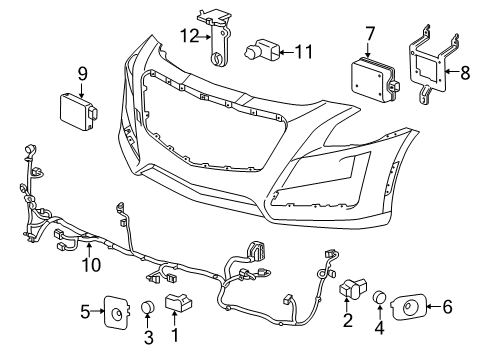 2016 Cadillac CTS Park Assist Control Module Assembly Diagram for 23410252