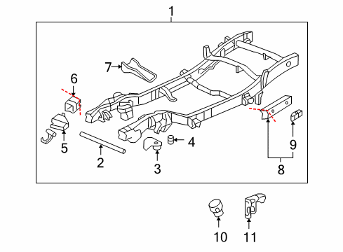 2001 Chevy Suburban 1500 Frame & Components Diagram