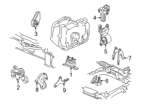 2001 Pontiac Grand Am Adapter, Engine Mount Bracket Diagram for 22690941