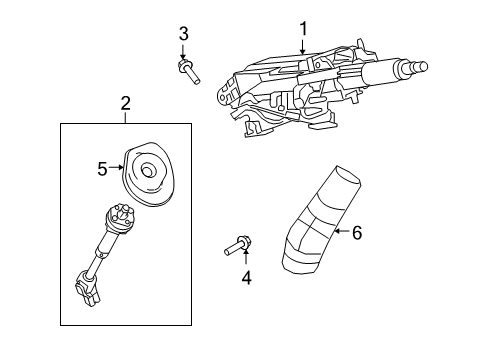 2010 Buick Enclave Steering Column, Steering Wheel Diagram 1 - Thumbnail