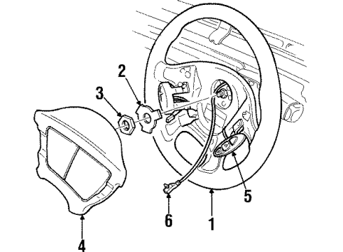 2001 Cadillac Catera Steering Column, Steering Wheel & Trim Diagram