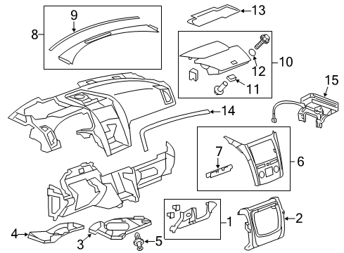 2013 Chevy Traverse Extension Assembly, Instrument Panel *Ebony Diagram for 23375030