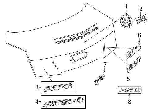 2015 Cadillac ATS Exterior Trim - Trunk Lid Diagram 2 - Thumbnail