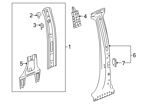 2021 Chevy Silverado 1500 Center Pillar Diagram 2 - Thumbnail