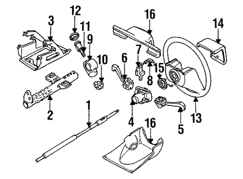 1988 Pontiac LeMans Housing,Steering Column(N00, N33) Diagram for 7848807