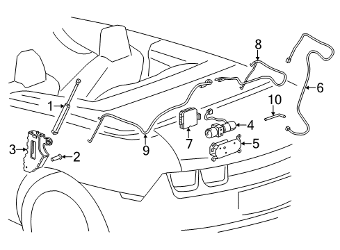 2013 Chevy Camaro Hose Assembly, Folding Top Cyl Hydraulic Diagram for 22772220