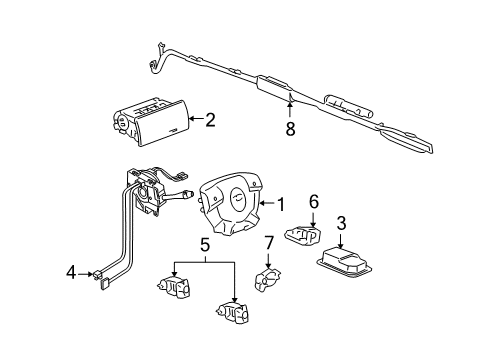 2006 Hummer H3 Sensor,Front End Inflator Restraint Discriminating Diagram for 15254201