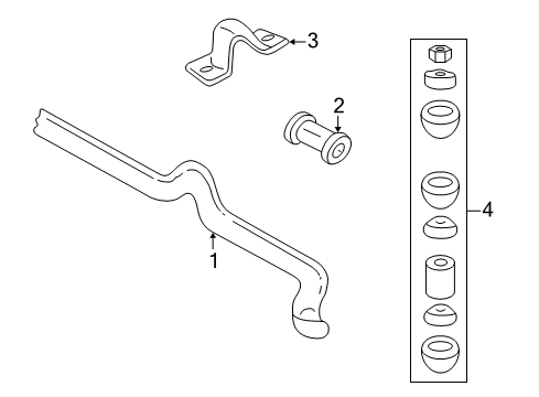 2002 Cadillac Seville Front Suspension, Control Arm, Stabilizer Bar Diagram 2 - Thumbnail