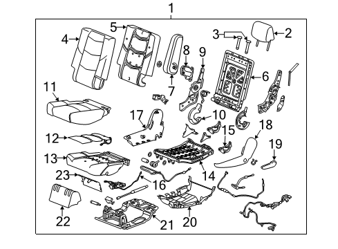 2017 Cadillac Escalade ESV Second Row Seats Diagram 6 - Thumbnail