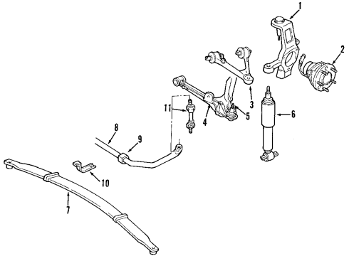 2001 Chevy Corvette Insulator, Front Stabilizer Shaft Diagram for 10424742