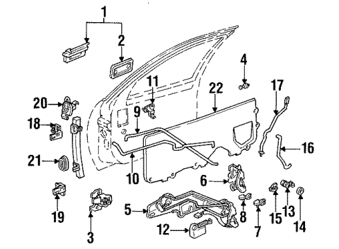 1996 Buick Regal Handle Assembly, Front & Rear Side Door Outside *Paint To Mat Diagram for 16626761