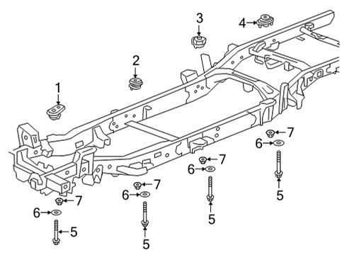 2020 GMC Sierra 3500 HD Body Mounting - Frame Diagram