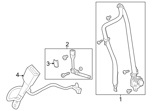 2024 Buick Encore GX Front Seat Belts Diagram