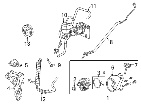 2007 GMC Sierra 2500 HD Hose Assembly, P/S Gear Inlet Diagram for 15295841