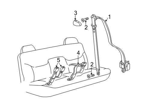 2007 GMC Sierra 1500 Classic Rear Seat Belts Diagram 1 - Thumbnail