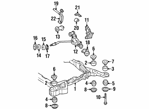 1992 Cadillac Seville Front Lower Control Arm Assembly *White Diagram for 3544706