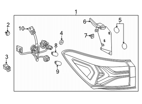 2021 Chevy Trailblazer LAMP ASM-RR BODY STRUCTURE STOP Diagram for 42825755